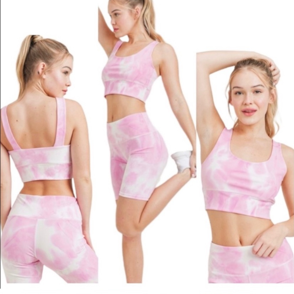 Kimberly Dye Cloud Print Top & Biker Short Set